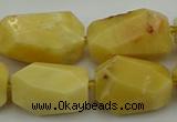 CNG5394 15.5 inches 12*16mm - 15*25mm faceted nuggets yellow jade beads