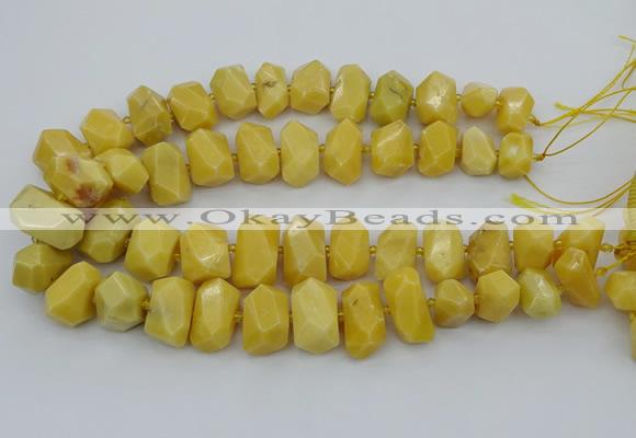 CNG5402 15.5 inches 12*16mm - 15*20mm faceted nuggets yellow jade beads