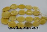 CNG5405 15.5 inches 20*30mm - 35*45mm faceted freeform yellow jade beads