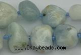 CNG5427 8*12mm - 16*20mm nuggets aquamarine beads wholesale