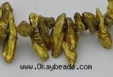 CNG5462 15.5 inches 6*10mm - 8*20mm nuggets plated quartz beads