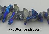 CNG5466 15.5 inches 6*10mm - 8*20mm nuggets plated quartz beads