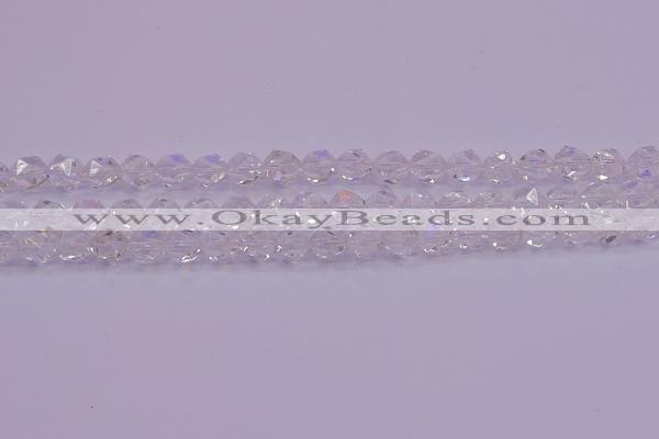 CNG5471 15.5 inches 6mm faceted nuggets white crystal beads