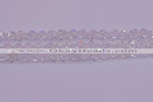 CNG5472 15.5 inches 8mm faceted nuggets white crystal beads