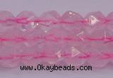 CNG5482 15.5 inches 8mm faceted nuggets rose quartz beads