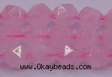 CNG5483 15.5 inches 10mm faceted nuggets rose quartz beads