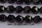 CNG5502 15.5 inches 8mm faceted nuggets black agate beads