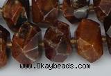 CNG5517 12*16mm - 15*20mm faceted nuggets orange garnet beads