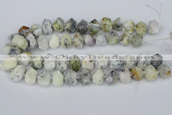 CNG5520 12*16mm - 15*20mm faceted nuggets white opal gemstone beads