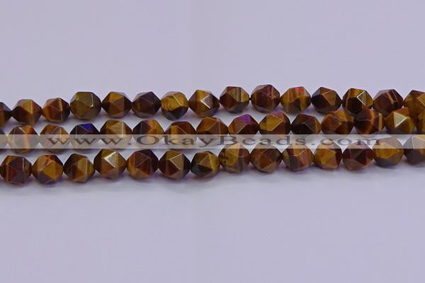 CNG5578 15.5 inches 10mm faceted nuggets yellow tiger eye beads