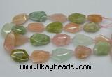 CNG5591 15.5 inches 22*28mm - 25*35mm faceted freeform morganite beads