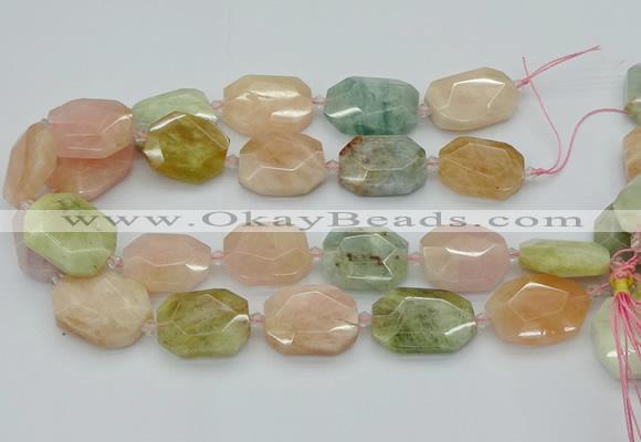 CNG5593 15.5 inches 20*25mm - 25*30mm faceted freeform morganite beads