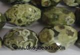 CNG560 15.5 inches 14*20mm faceted nuggets rhyolite gemstone beads