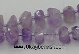 CNG5601 6*16mm - 8*18mm faceted nuggets lavender amethyst beads