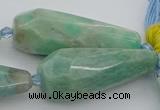 CNG5638 15.5 inches 15*35mm - 18*45mm faceted teardrop amazonite beads