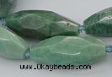 CNG5639 15.5 inches 15*35mm - 18*40mm faceted rice amazonite beads