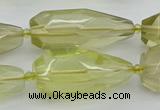 CNG5648 15*35mm - 18*45mm faceted teardrop lemon quartz beads