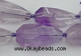 CNG5650 15.5 inches 15*35mm - 18*45mm faceted teardrop amethyst beads