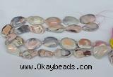 CNG5676 18*25mm - 30*35mm faceted freeform pink botswana agate beads