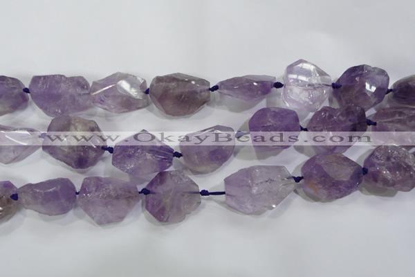 CNG569 20*30mm - 25*40mm faceted nuggets amethyst gemstone beads