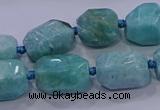 CNG5729 12*16mm - 13*18mm faceted nuggets amazonite beads