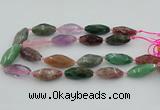 CNG5740 15*35mm - 18*40mm faceted rice mixed gemstone beads