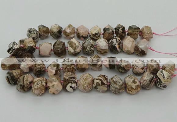 CNG5766 15.5 inches 12*16mm - 15*20mm faceted nuggets rhodochrosite beads