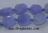 CNG5775 10*12mm - 10*14mm faceted freeform blue lace agate beads