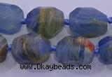 CNG5796 12*16mm - 13*18mm faceted nuggets blue calcite beads