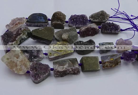 CNG5805 18*25mm - 28*40mm freeform druzy amethyst beads