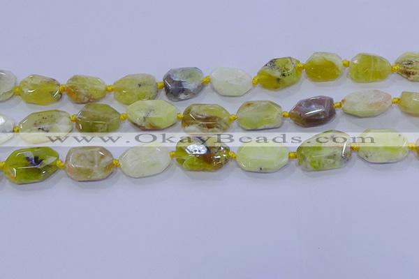 CNG5813 15.5 inches 10*14mm - 12*16mm faceted freeform yellow opal beads