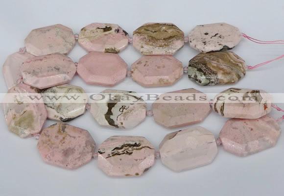 CNG5837 15.5 inches 20*30mm - 35*45mm faceted freeform rhodochrosite beads