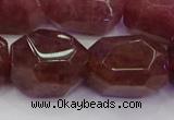 CNG5847 16*22mm - 18*25mm faceted nuggets strawberry quartz beads