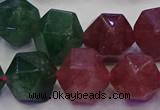 CNG5853 14*16mm - 16*18mm faceted nuggets mixed strawberry quartz beads