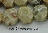 CNG5865 8*12mm - 12*16mm faceted freeform chrysanthemum agate beads