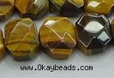 CNG5875 8*12mm - 12*16mm faceted freeform yellow tiger eye beads