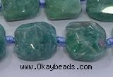 CNG5889 15.5 inches 10*12mm - 10*14mm faceted freeform amazonite beads