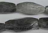 CNG590 12*30mm - 14*32mm faceted rice cloudy quartz nugget beads