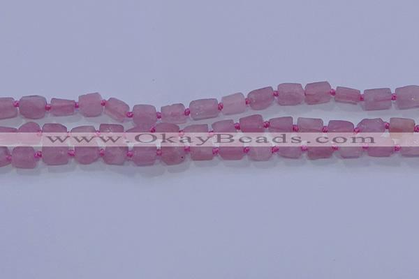 CNG5901 4*6mm - 6*10mm nuggets rough Madagascar rose quartz beads