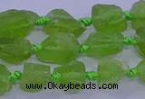 CNG5904 15.5 inches 4*6mm - 6*10mm nuggets rough olive quartz beads