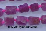 CNG5912 15.5 inches 4*6mm - 6*10mm nuggets rough pink tourmaline beads