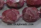 CNG5934 10*14mm - 12*16mm faceted freeform rhodochrosite beads