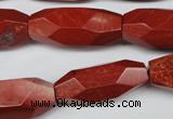 CNG602 12*28mm - 14*32mm faceted rice red jasper nugget beads