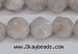 CNG6021 15.5 inches 12mm faceted nuggets grey crazy agate beads