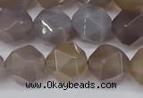 CNG6023 15.5 inches 12mm faceted nuggets grey agate beads