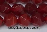 CNG6024 15.5 inches 12mm faceted nuggets red agate beads