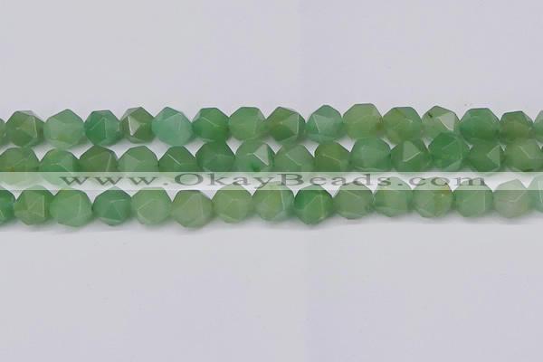 CNG6034 15.5 inches 12mm faceted nuggets green aventurine beads