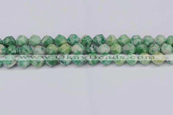 CNG6046 15.5 inches 12mm faceted nuggets Qinghai jade beads