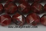 CNG6052 15.5 inches 12mm faceted nuggets brecciated jasper beads