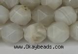 CNG6080 15.5 inches 8mm faceted nuggets grey agate beads